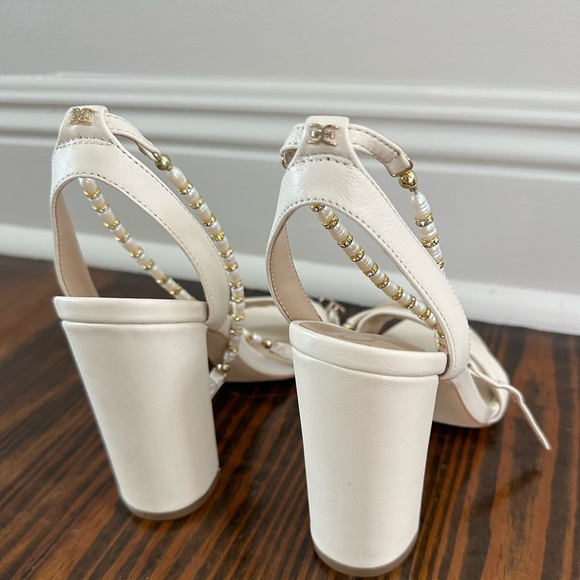 ⭐️NWT Sam Edelman Yanelli Ivory Leather Block Heels - Picture 6 of 10